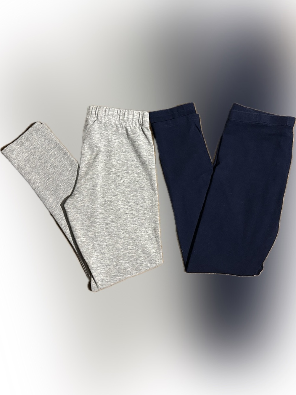 Girls Gray & Navy Blue Leggings Bundle - Size 8